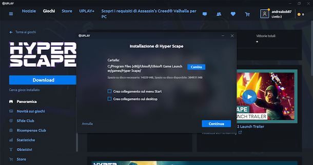 Installare Hyper Scape sul computer