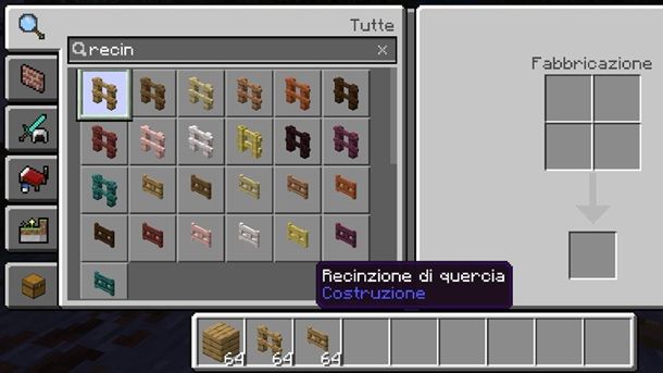 Minecraft Bedrock Recinzione