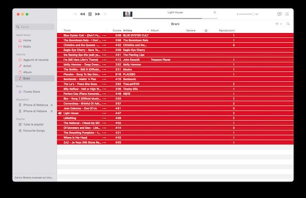 Canzoni consecutive macOS