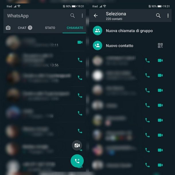 Videochiamata Whatsapp Android