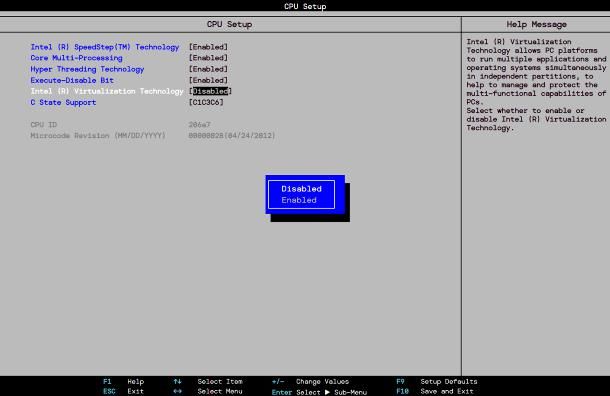 Come attivare la virtualizzazione nel BIOS classico