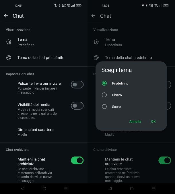 Come cambiare colore su WhatsApp