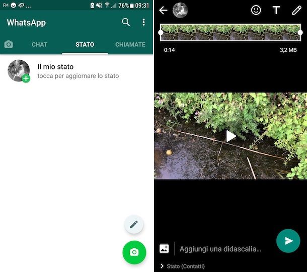 Video stato WhatsApp Android