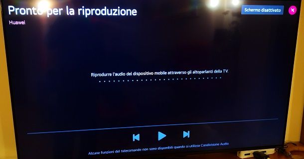 Riproduzione audio tramite Bluetooth da smartphone Android a TV