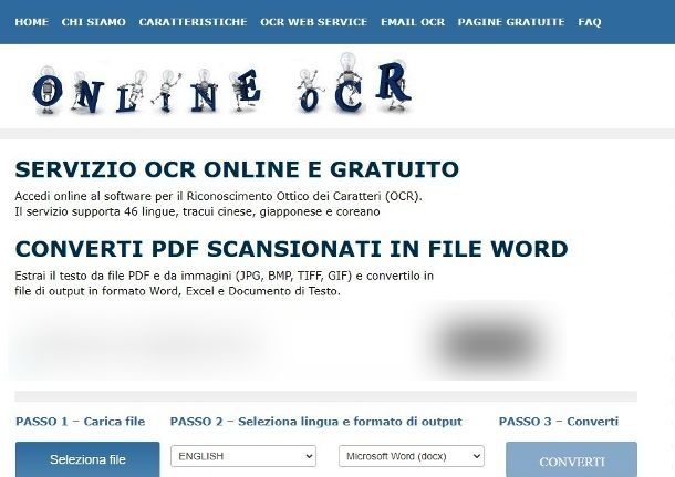 Servizi OCR online