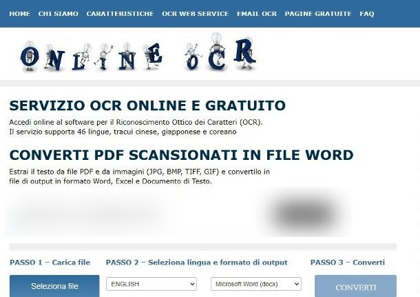 Servizi OCR online