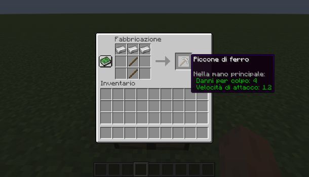 Come fare piccone di ferro su Minecraft