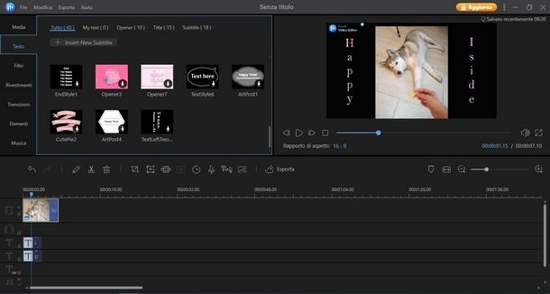 Importare media in EaseUS Video Editor