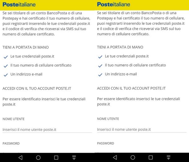 Come cambiano i requisiti in base al metodo di riconoscimento PosteID