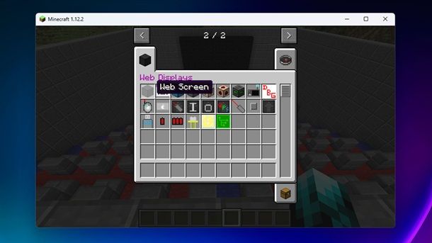 Web Screen Minecraft