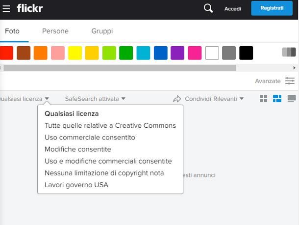 Come trovare immagini senza copyright su Flickr