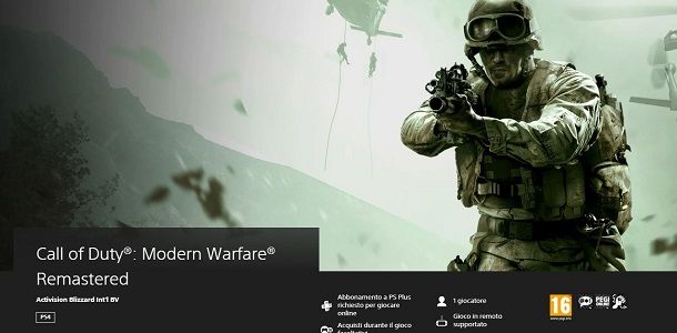 Modern Warfare Remastered su PS4