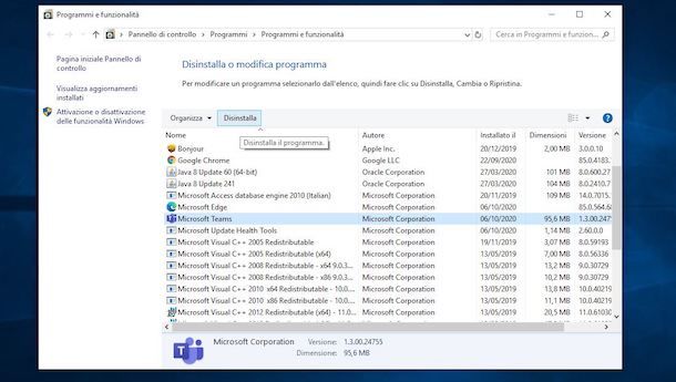 Come disinstallare Microsoft Teams dal PC