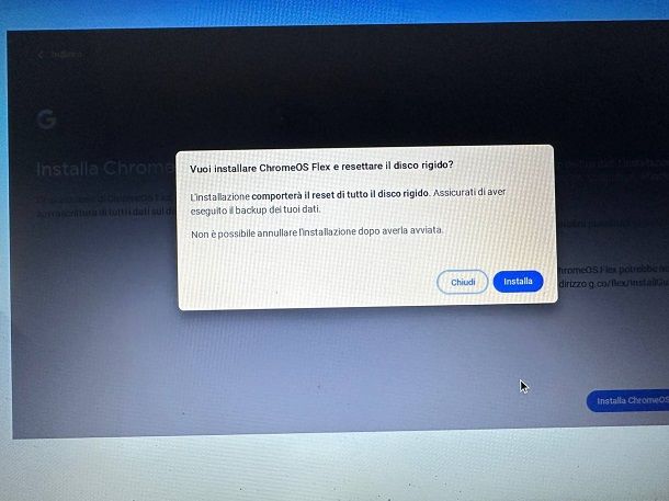 Installare ChromeOS Flex