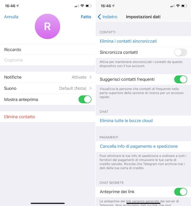 Come eliminare contatti da Telegram Salvatore Aranzulla
