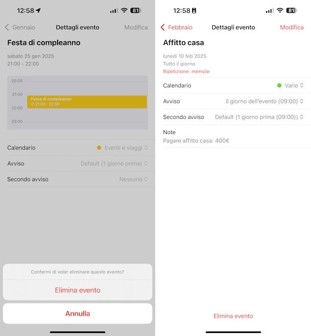 Calendario iPhone