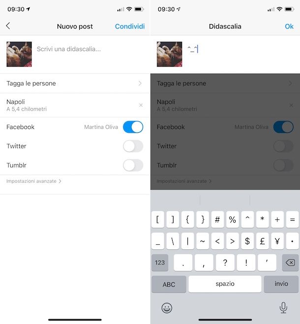 Caratteri speciali Instagram iPhone