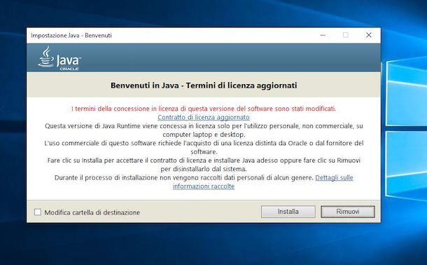 Come installare Java per Desktop Telematico