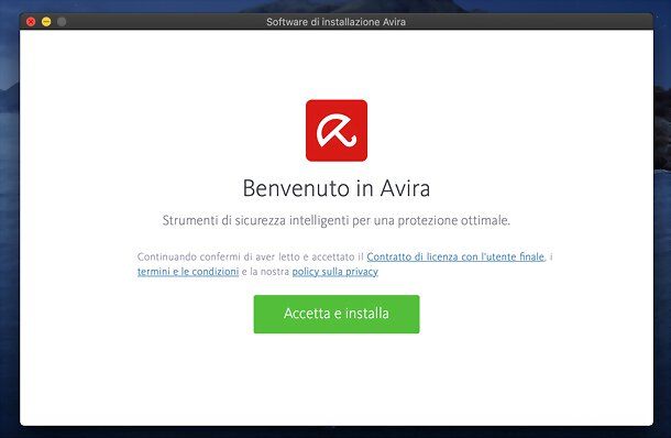 Installazione Avira Free Security per Mac