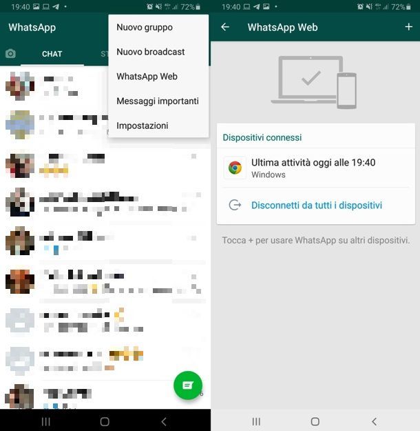 Impostazioni WhatsApp Web