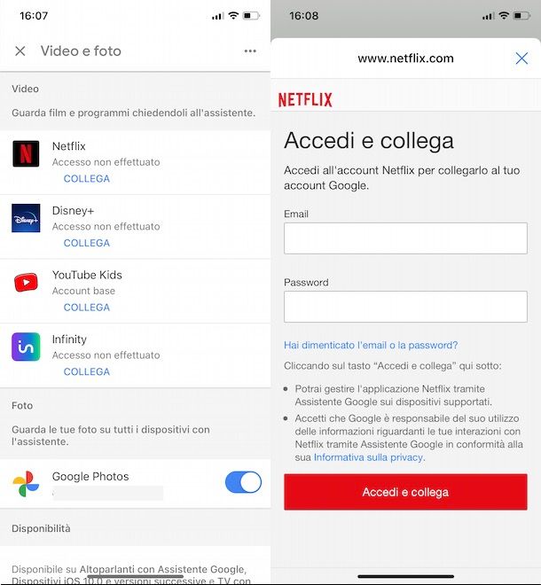 Collegare Netflix a Google Home