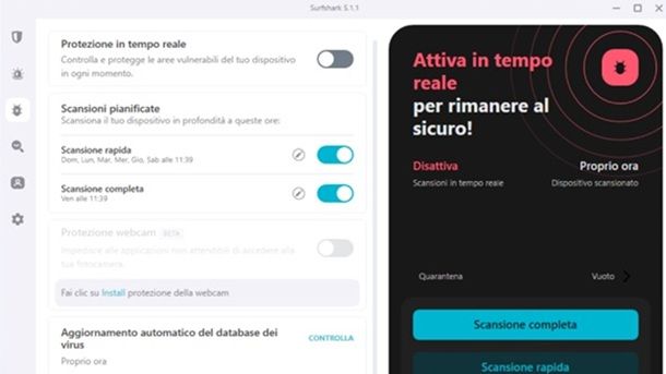 Utilizzare un antivirus di terze parti Surfshark