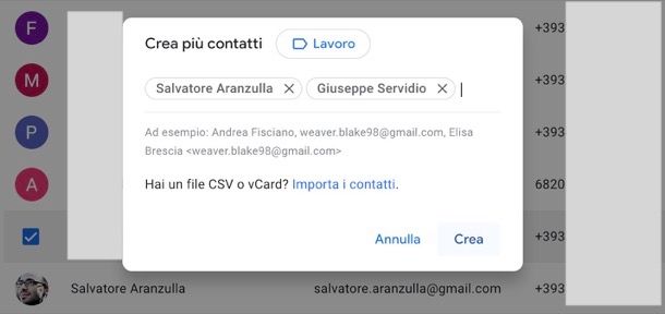 Creare etichette per Gmail