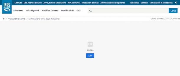 Scaricare la certificazione unica