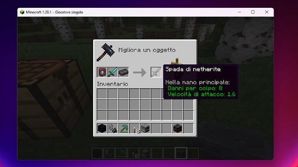 Spada di netherite Minecraft