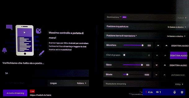 Arresta streaming Twitch Xbox