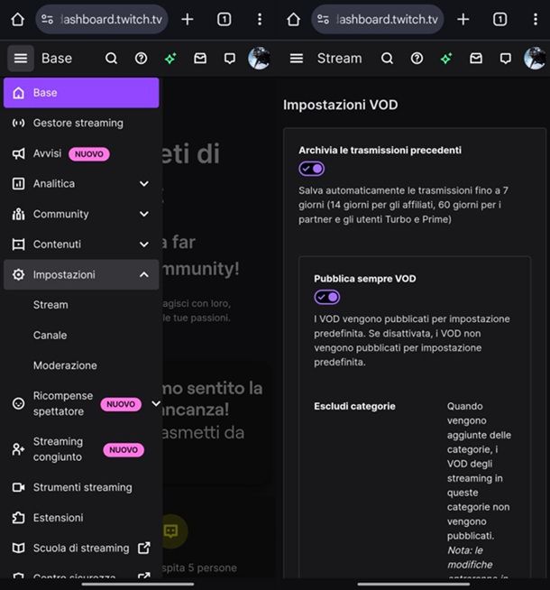 Come salvare le live su Twitch da telefono