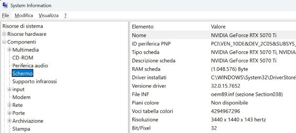Verificare modello di scheda video e scheda madre