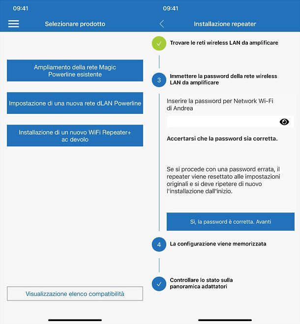 Installazione app devolo WiFi Repeater+ ac