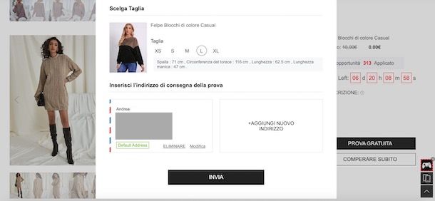 Come richiedere prodotti gratis su SHEIN