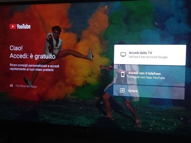 Come associare account Google a dispositivo TV