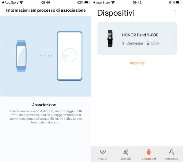 Associare l'orologio Huawei iphone