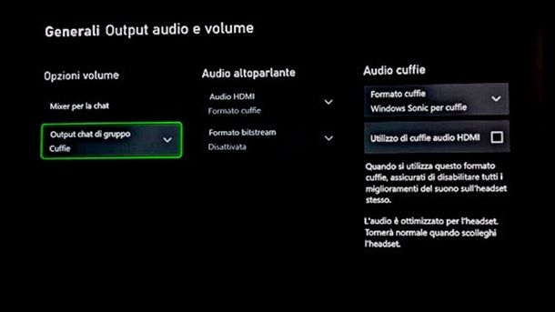 Xbox output audio