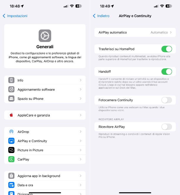 Fotocamera Continuity