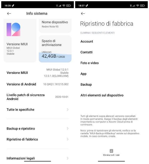 Come resettare smartphone Xiaomi