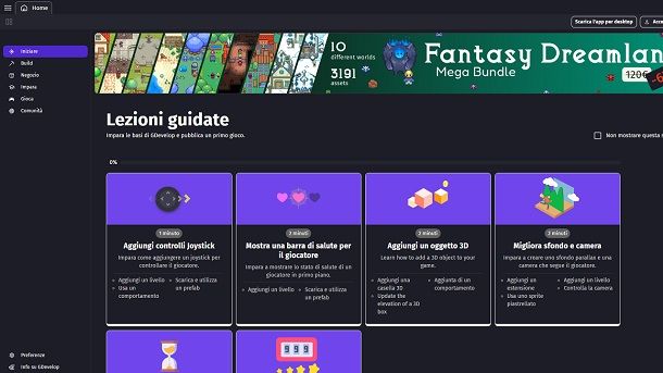 Programmi per creare giochi GDevelop 5