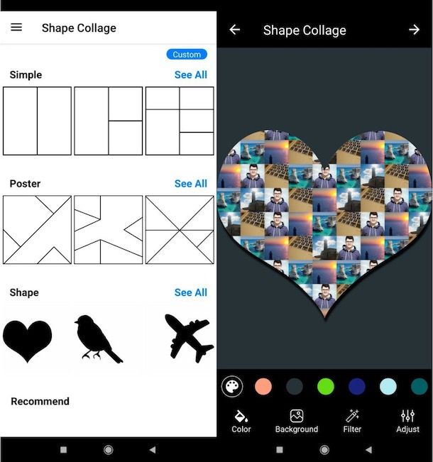 App per fare collage a forma di cuore