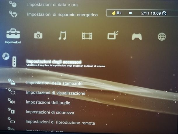 Impostare il pad PS4 tramite l'apposito menu accessori di PS3