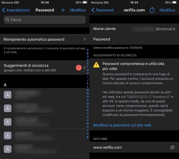 vedere la password di Netflix