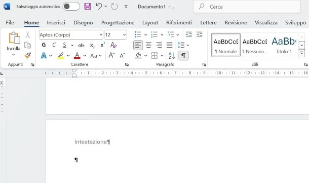 Eliminare pagina Word con intestazione