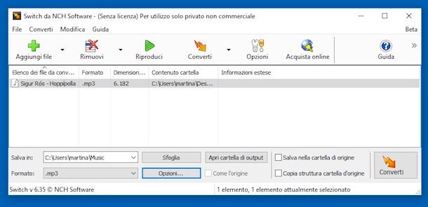 Come convertire file audio