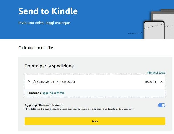 Come caricare libro su Kindle