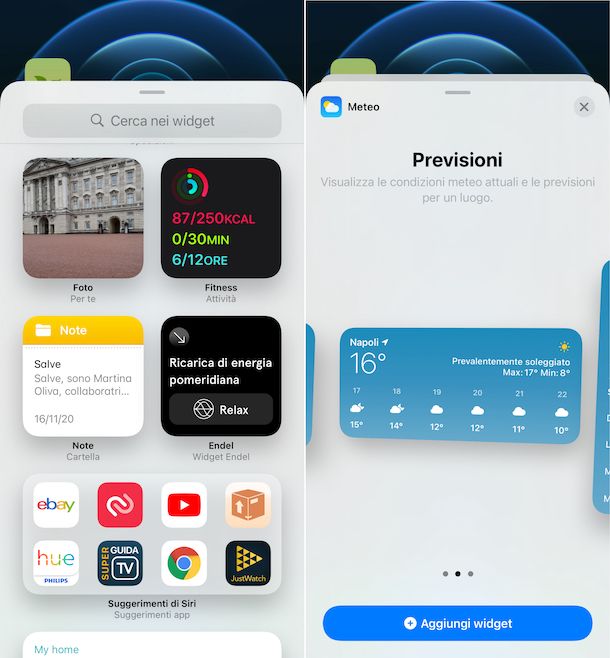 Widget home screen iOS