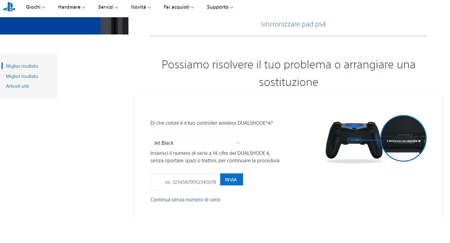 Richiedere aiuto all'assistenza PlayStation