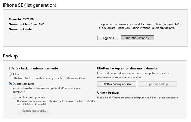 Come ripristinare iPhone con file IPSW