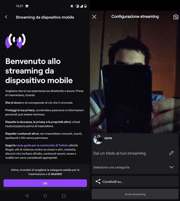 Gestire streaming Twitch